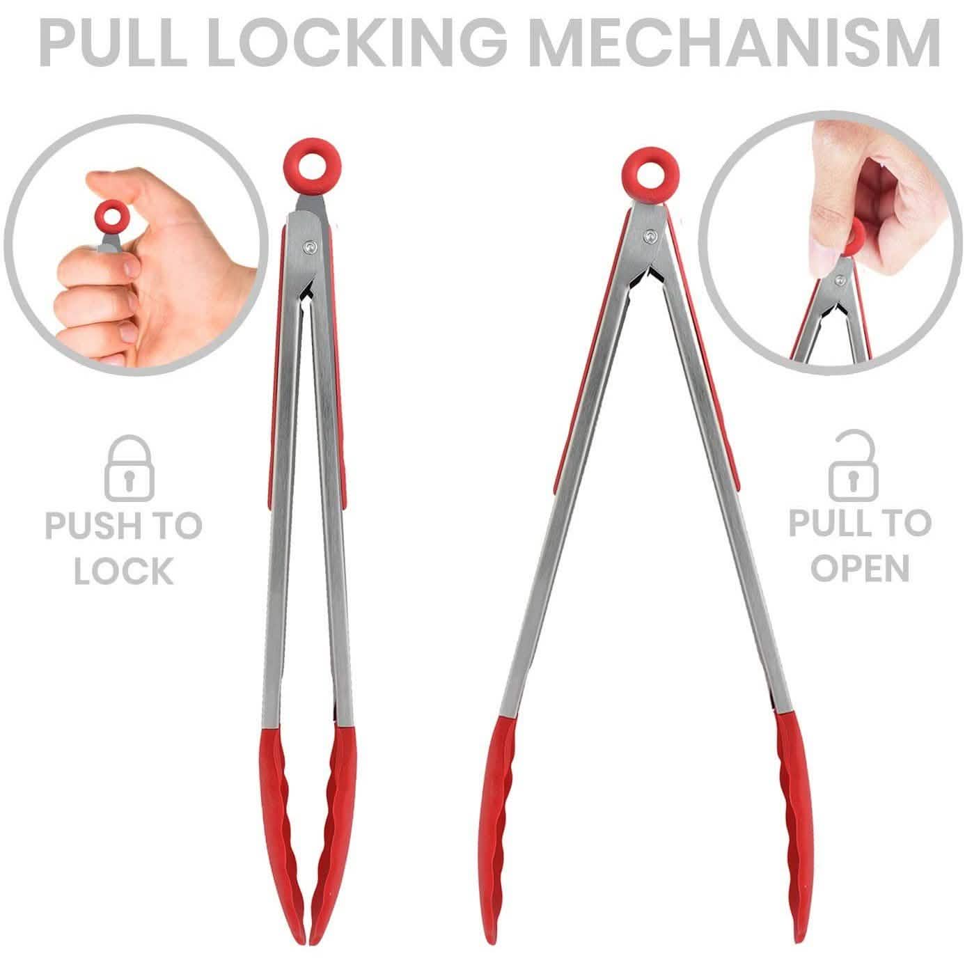 4-Pack: Kaluns Kitchen Tongs for Cooking with Silicone Spatula DailySale