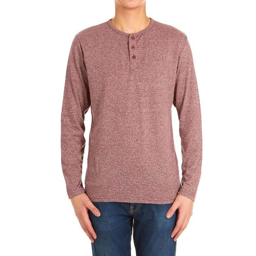 4-Pack: Men's Long-Sleeve Marled Henley Shirts - Size: Medium DailySale