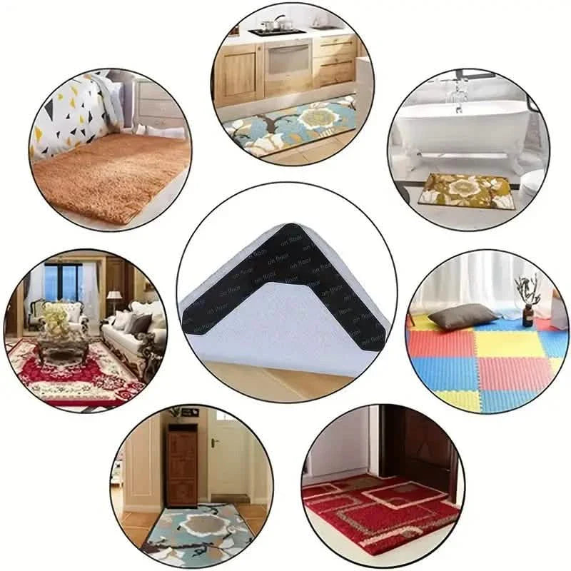 4-Pack: Reusable Non-Slip Carpet Rug Stickers DailySale