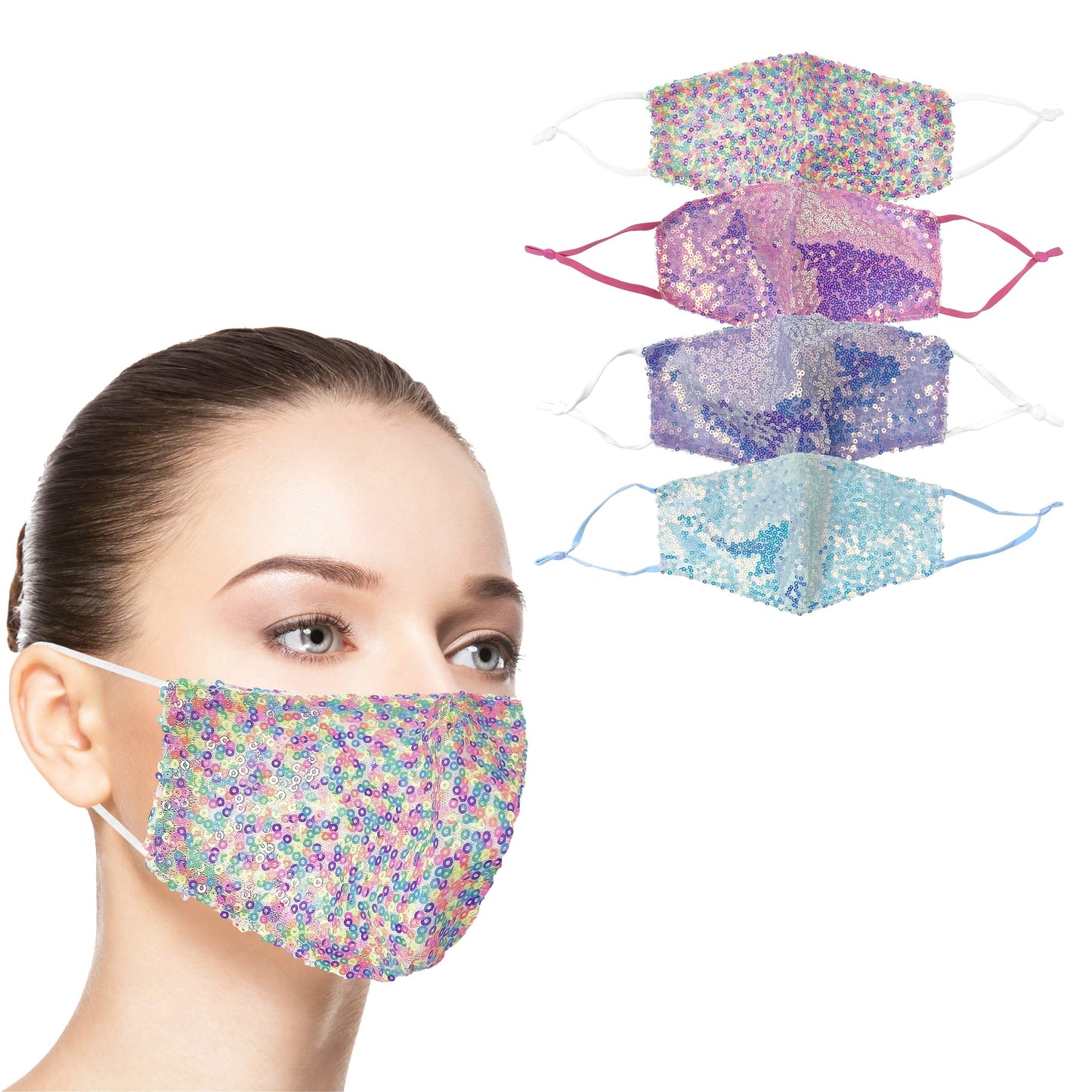 4-Pack: Sequined Fashion Face Mask DailySale