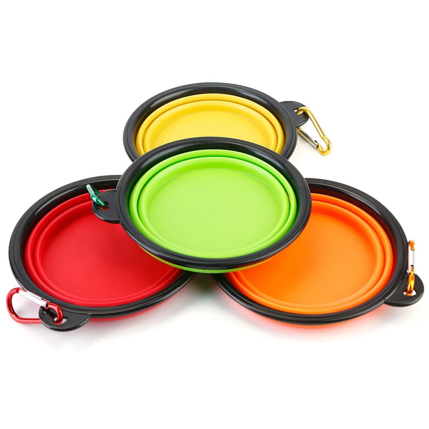4-Pack: Silicone Collapsible Dog or Cat Food Water Bowl DailySale