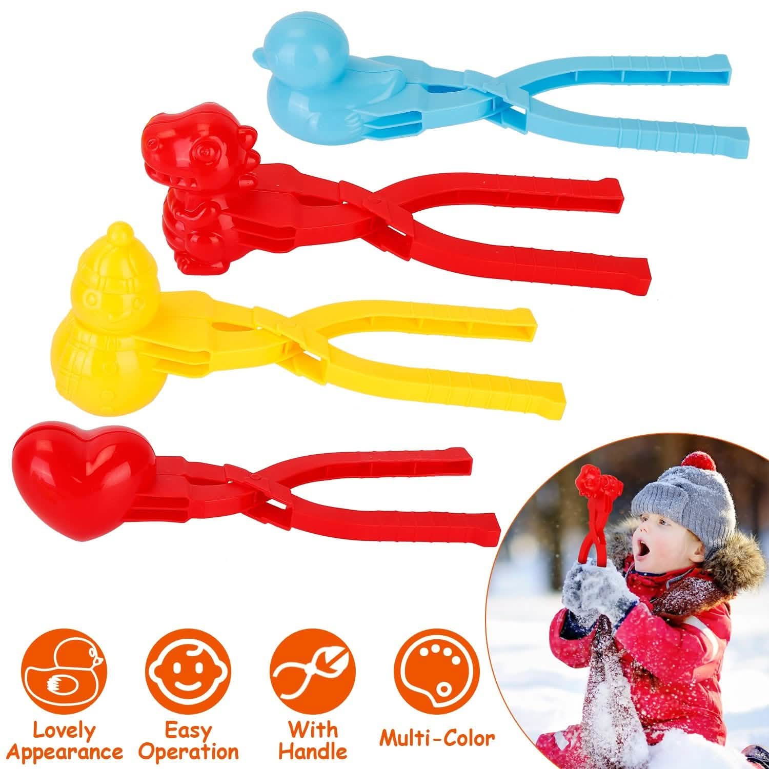 4-Pack: Snowball Makers Set Clip Snow Molds DailySale