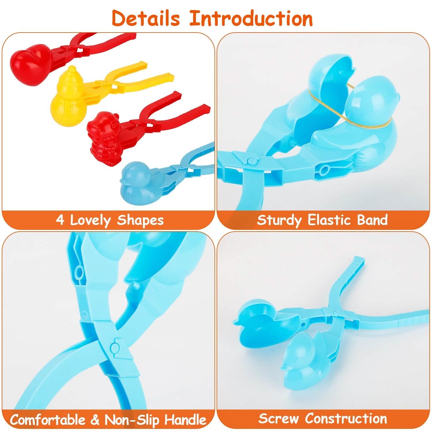 4-Pack: Snowball Makers Set Clip Snow Molds DailySale