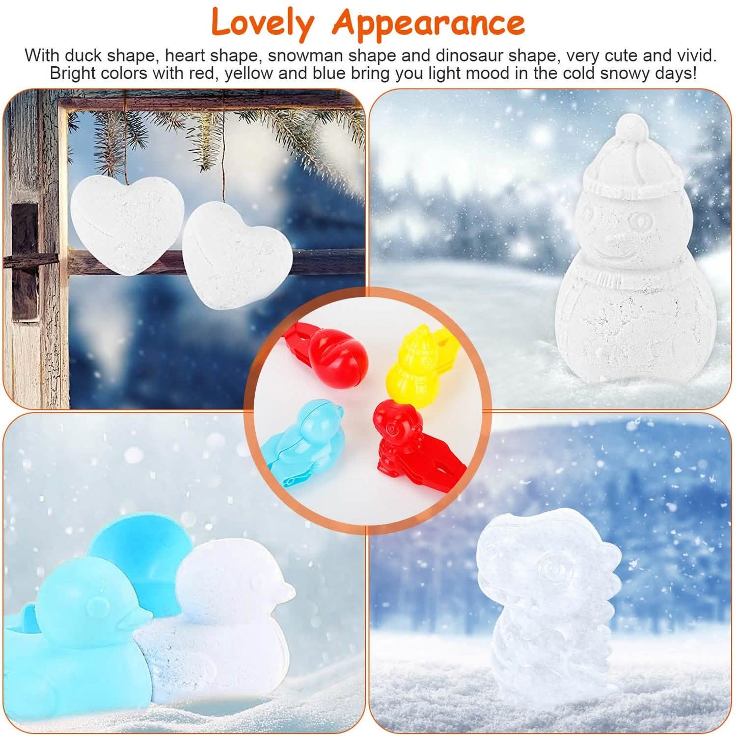4-Pack: Snowball Makers Set Clip Snow Molds DailySale