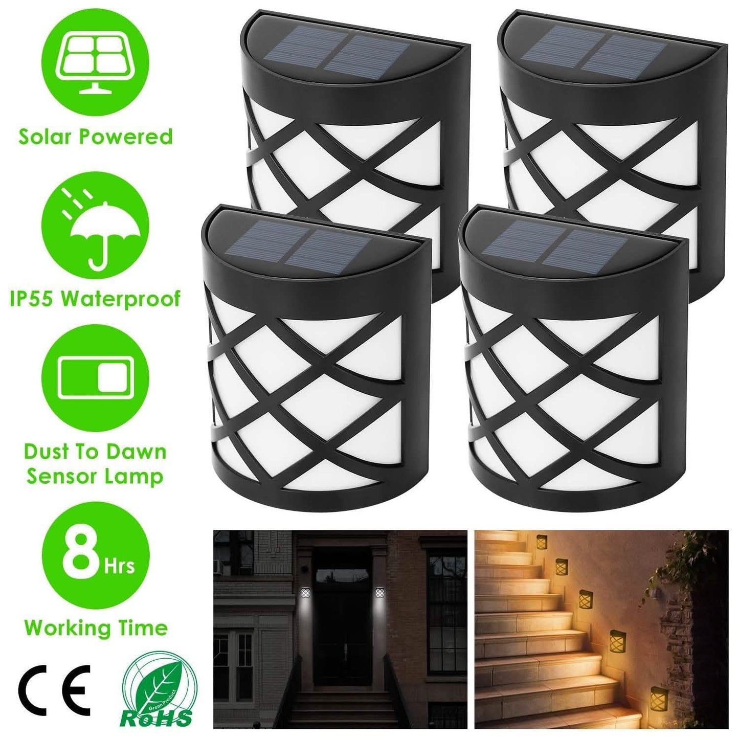 4-Pack: Solar Power LED Fence Light DailySale