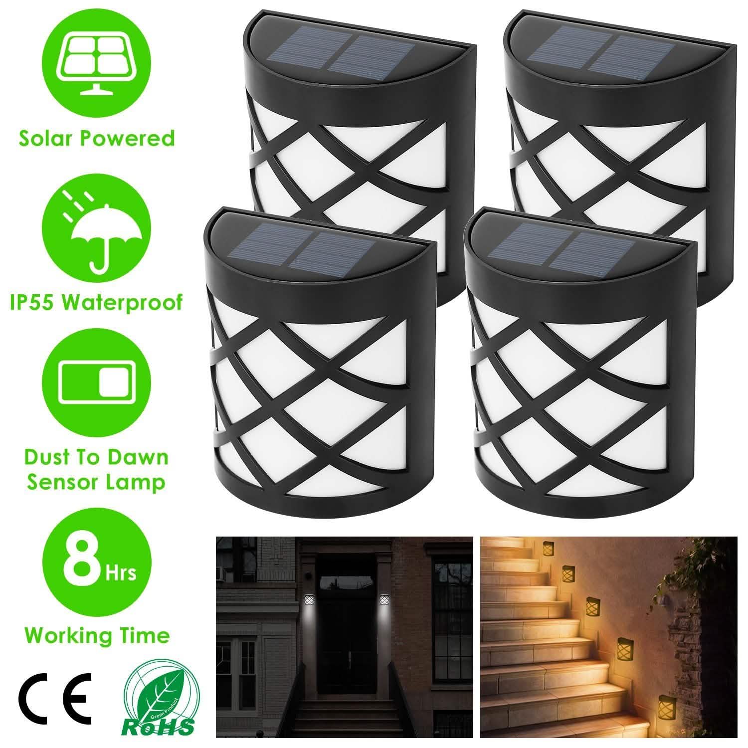 4-Pack: Solar Power LED Fence Light DailySale