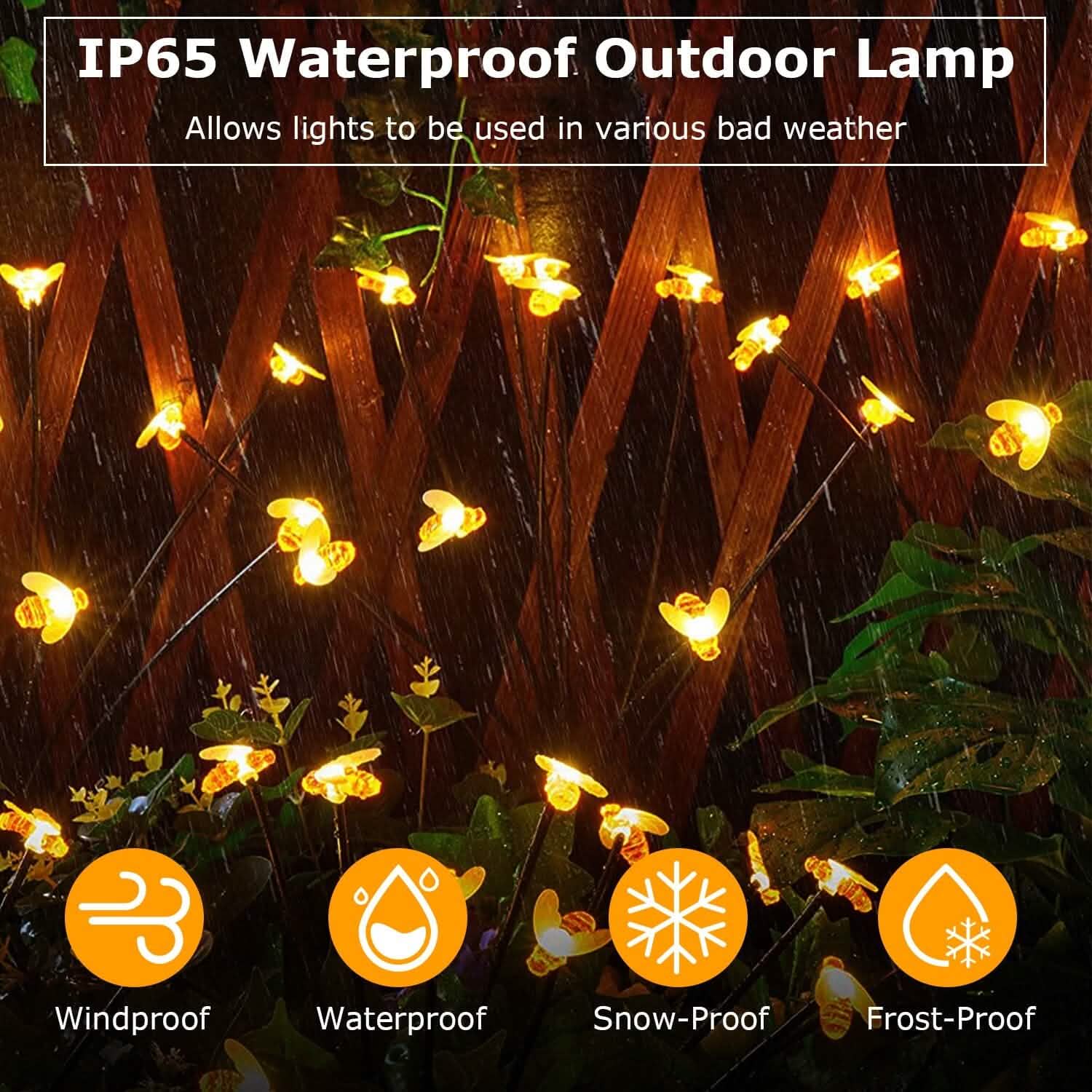 4-Pack: Solar Powered Stake Bee Light 2 Lighting Mode Lifelike Firefly DailySale