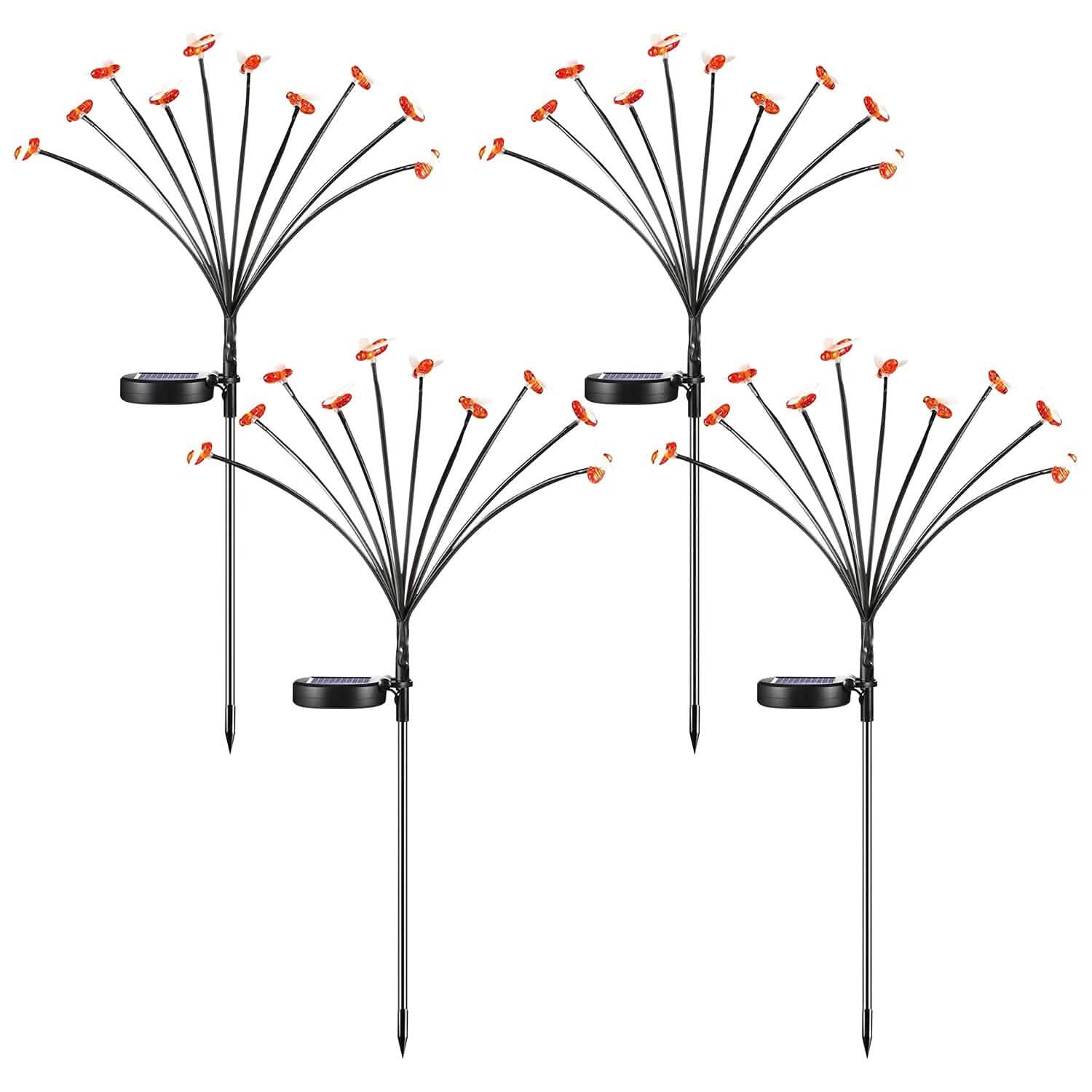 4-Pack: Solar Powered Stake Bee Light 2 Lighting Mode Lifelike Firefly DailySale