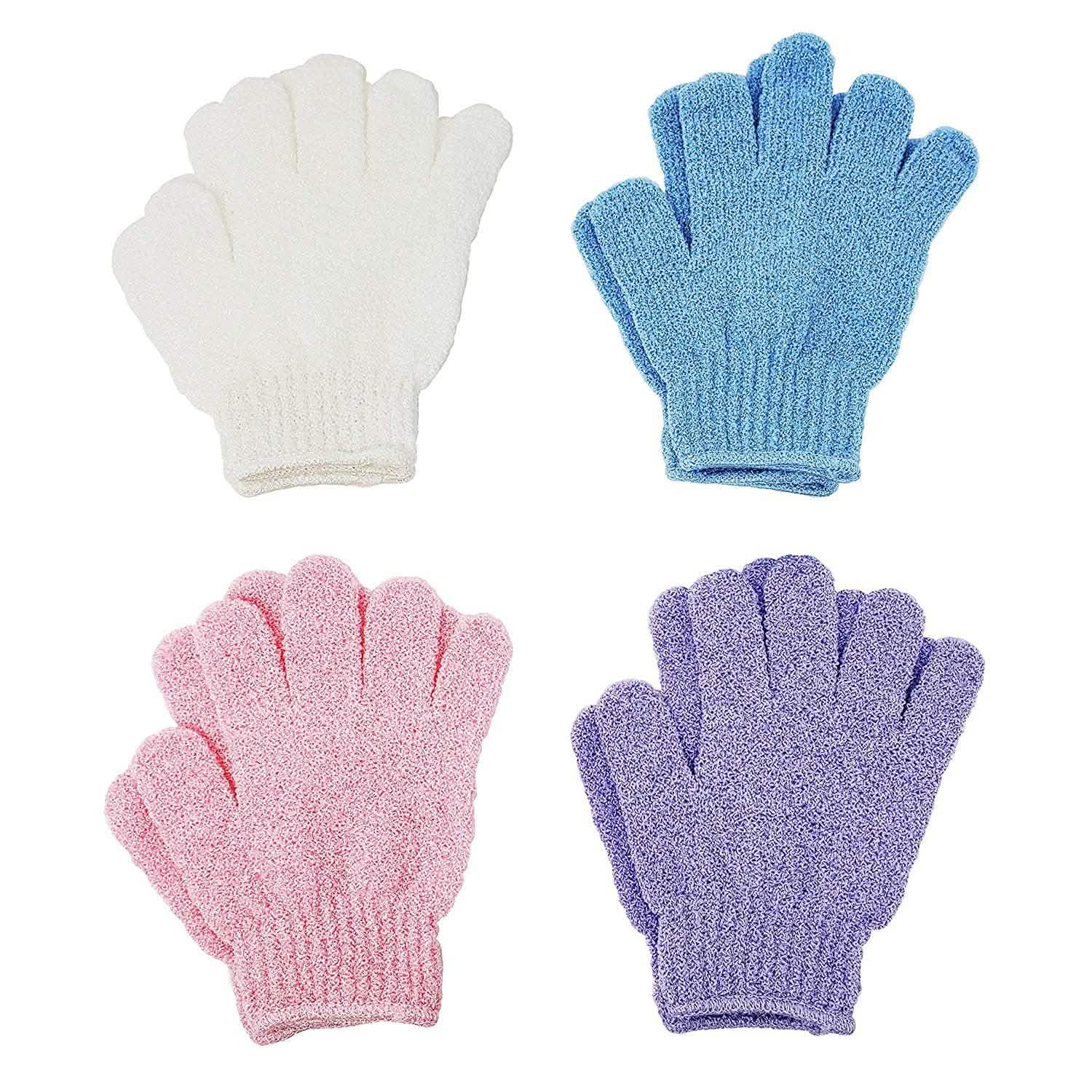 4-Pairs: Exfoliating Gloves - Premium Scrub Wash Mitt for Bath or Shower DailySale