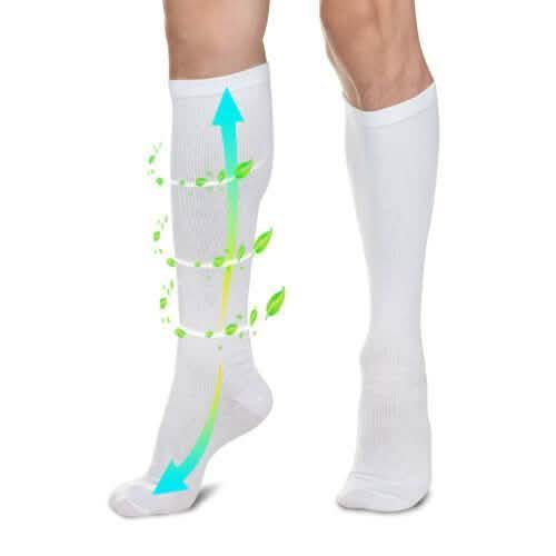 4-Pairs: White L/XL Compression Socks Running Sports Graduated Travel DailySale