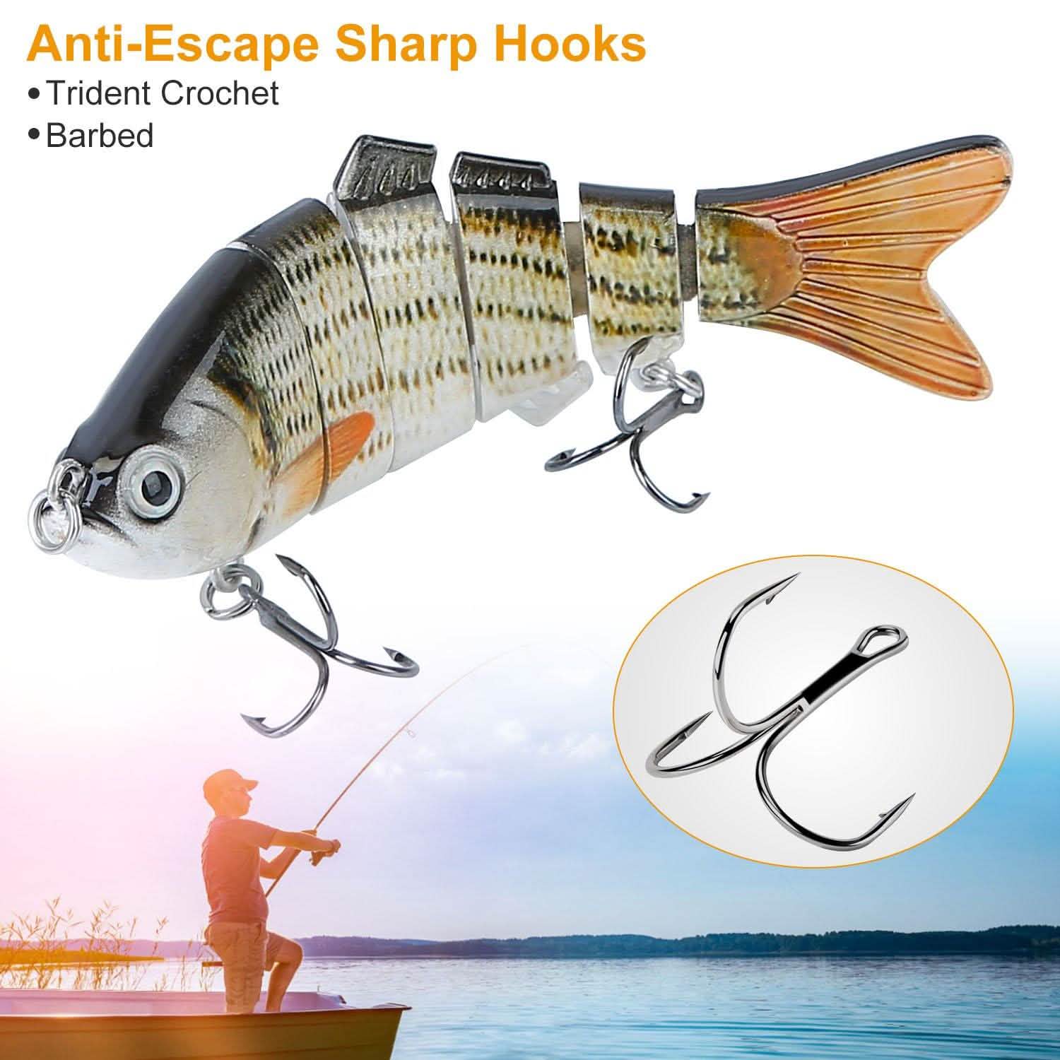 4-Piece: 6 Segment Multi Jointed Lifelike Fish Lures DailySale