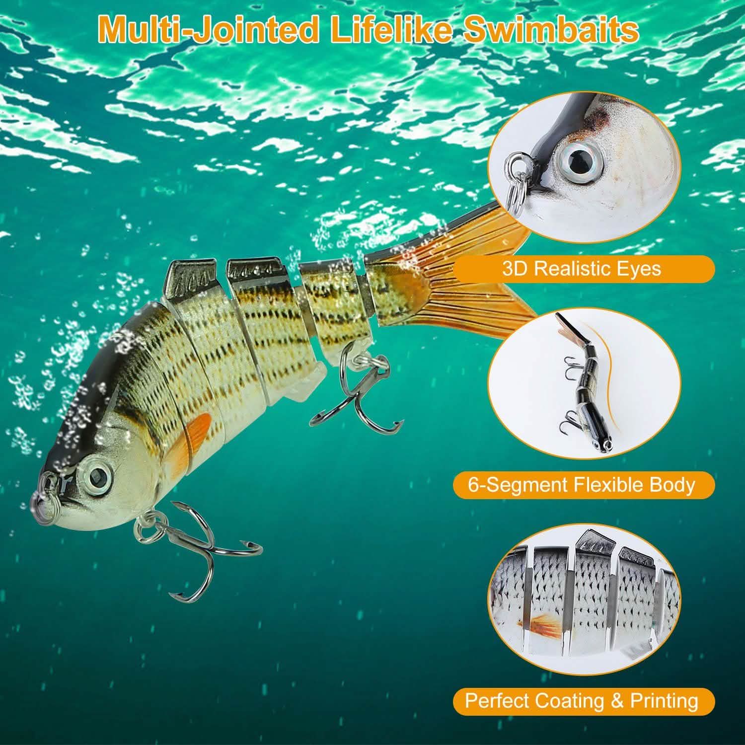 4-Piece: 6 Segment Multi Jointed Lifelike Fish Lures DailySale