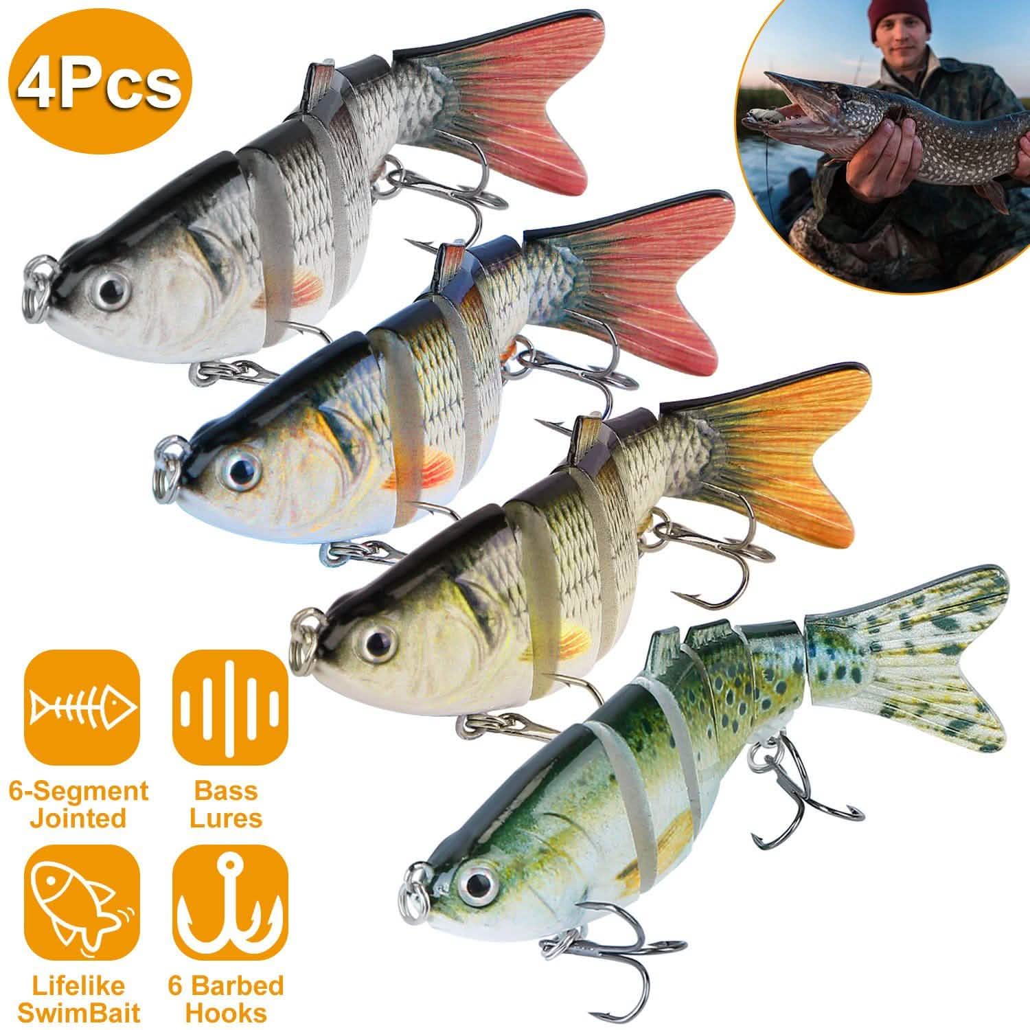 4-Piece: 6 Segment Multi Jointed Lifelike Fish Lures DailySale