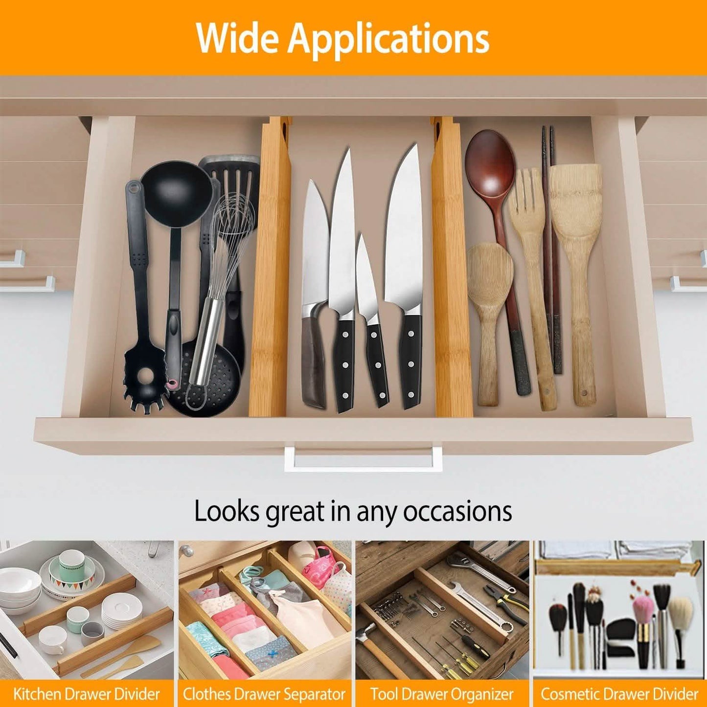 4-Piece: Adjustable Drawer Divider DailySale