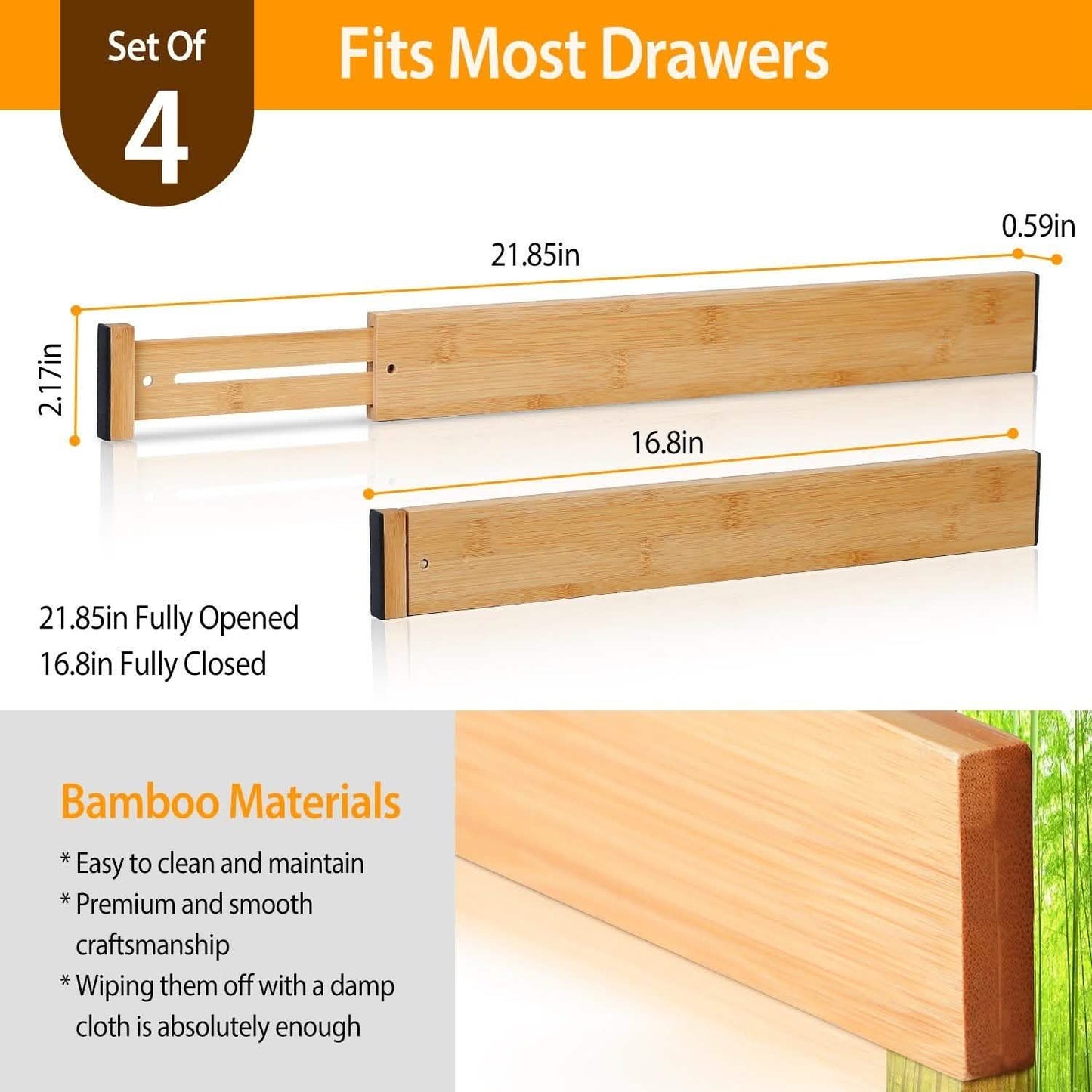 4-Piece: Adjustable Drawer Divider DailySale