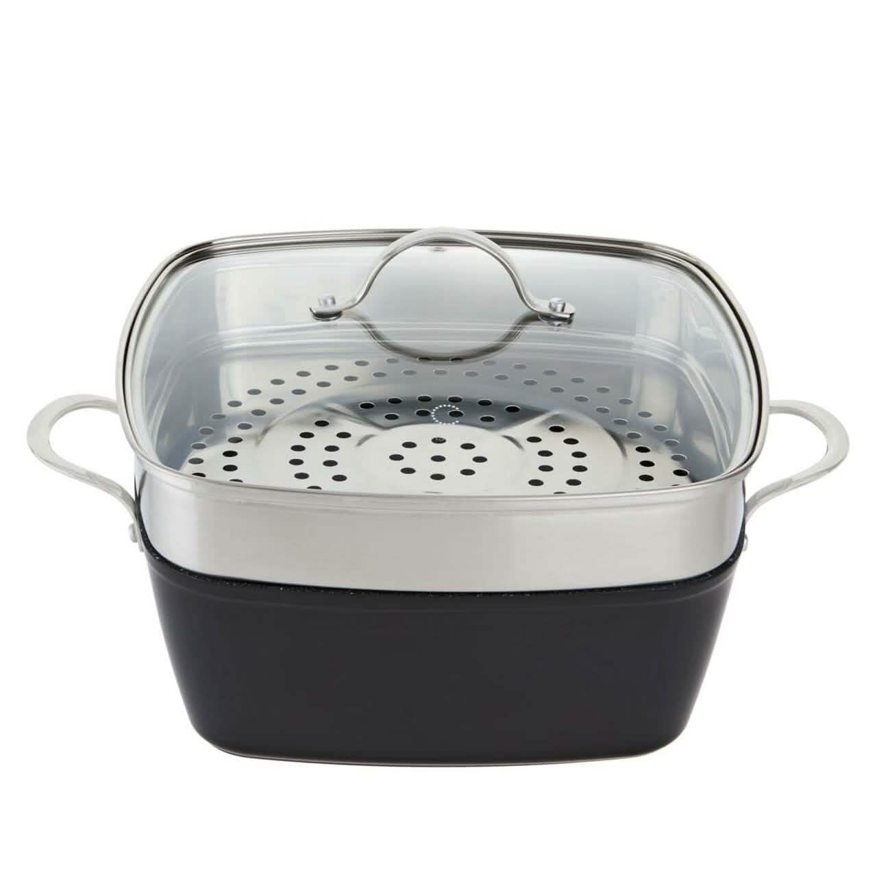 4-Piece: Curtis Stone Dura-Pan Chef Square Saute Set (Refurbished) DailySale