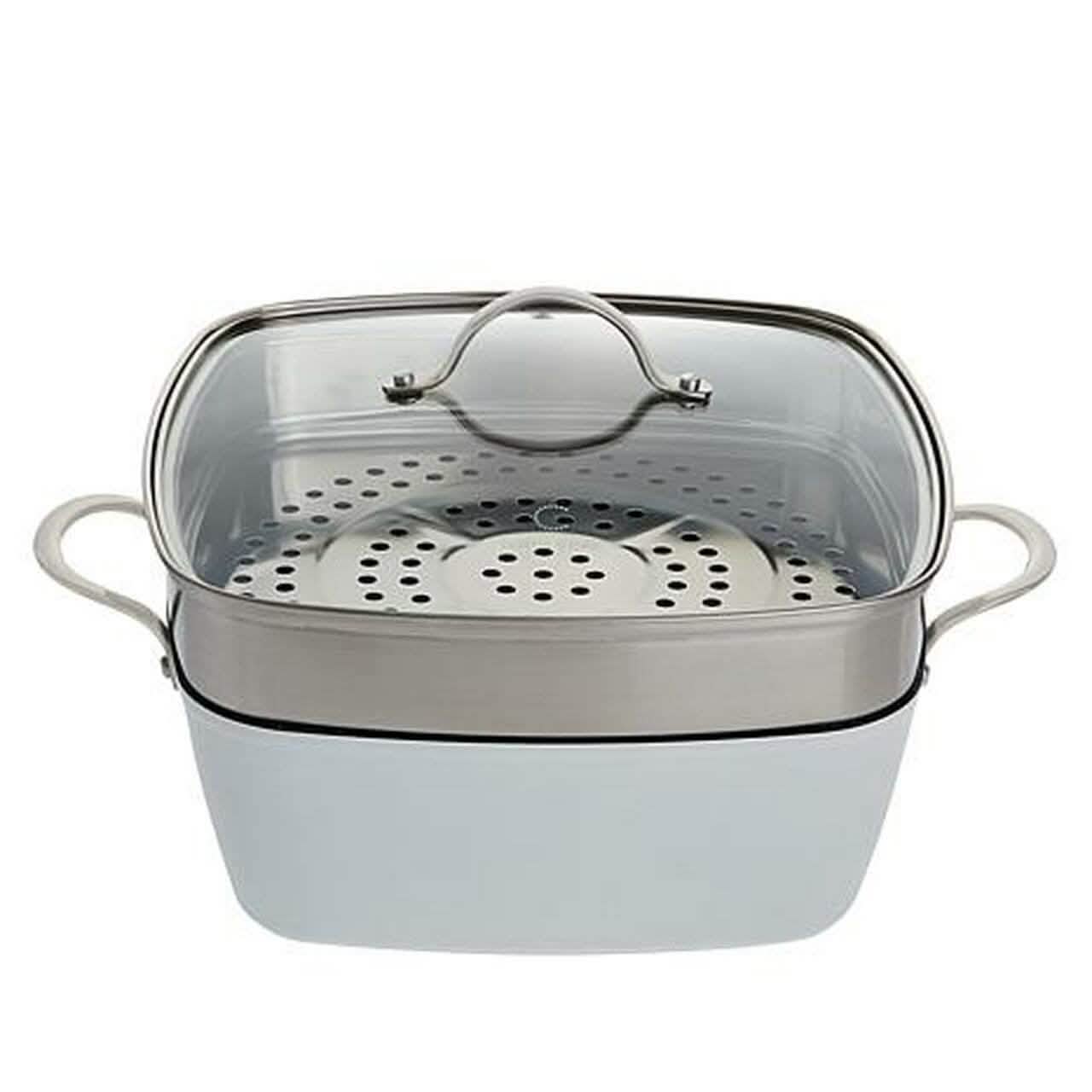 4-Piece: Curtis Stone Dura-Pan Chef Square Saute Set (Refurbished) DailySale