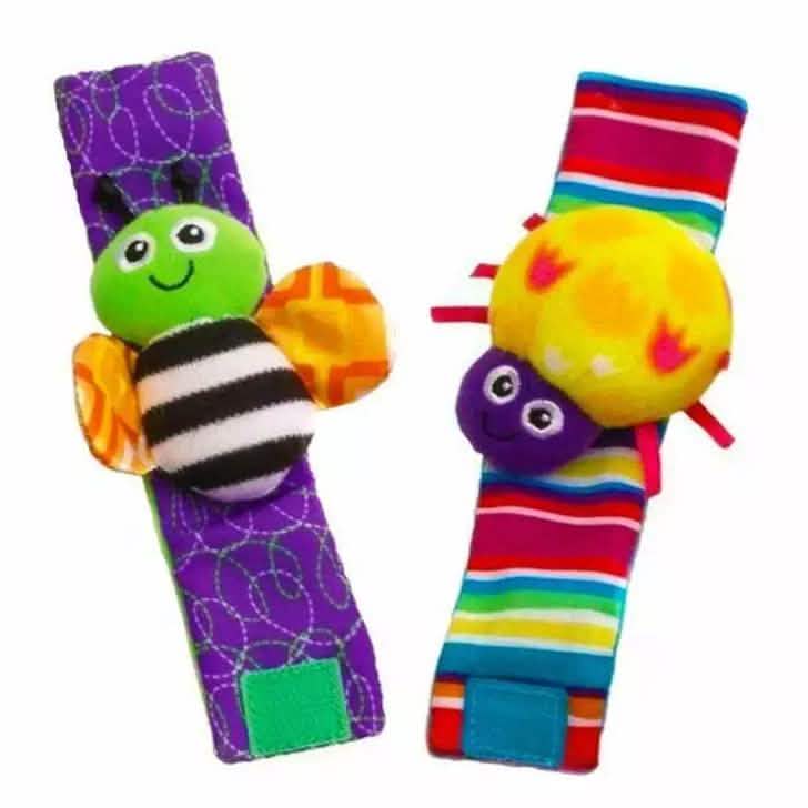 4-Piece: Cute Animal Soft Baby Socks Toys Wrist Rattles Set DailySale
