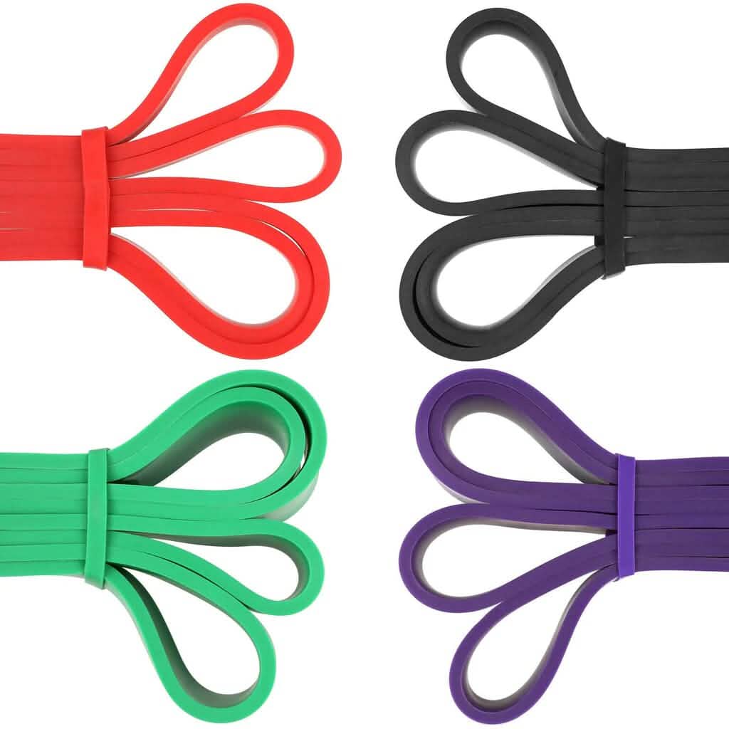 4-Piece: Exercise Bands Latex Resistance elastic Band -Pull Up Assist Bands Fitness DailySale