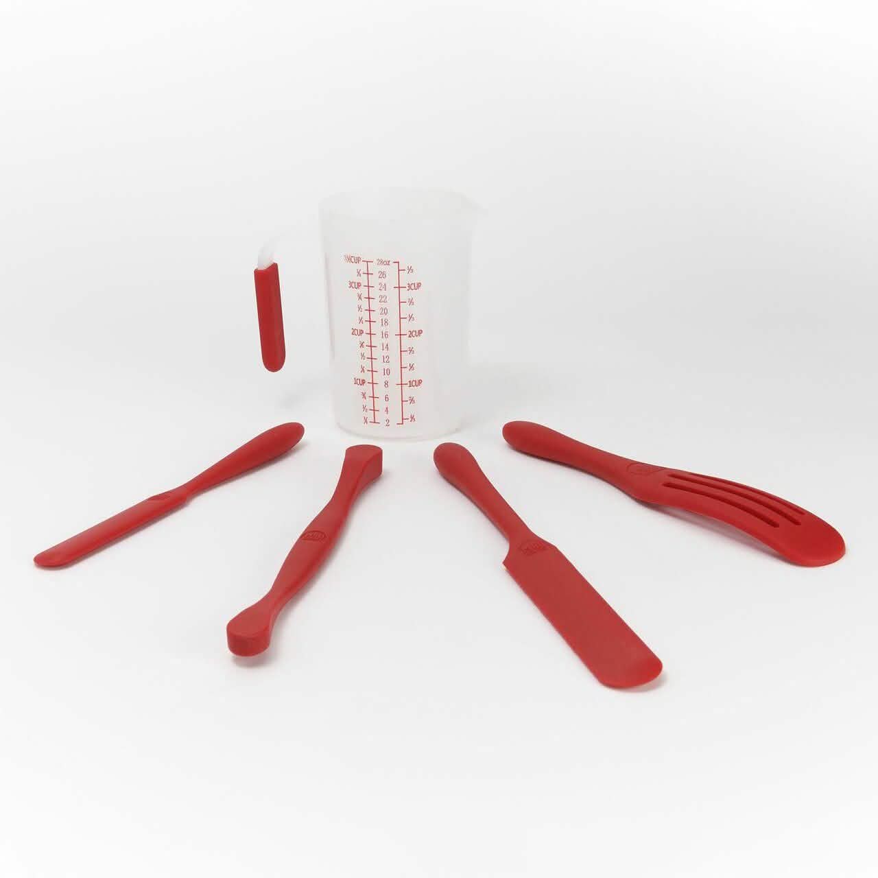 4-Piece: Mad Hungry Silicone Spurtle Baking Prep Set with Measuring Cup DailySale