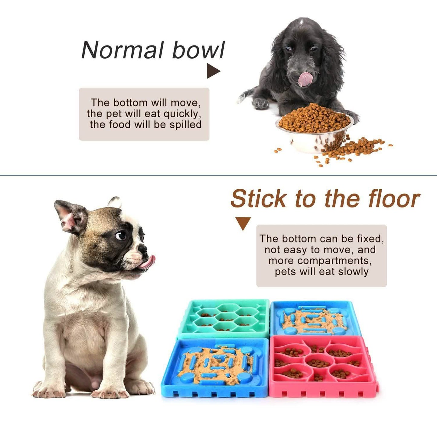 4-Piece: Pet Slow Feeder and Licking Tray Set DailySale