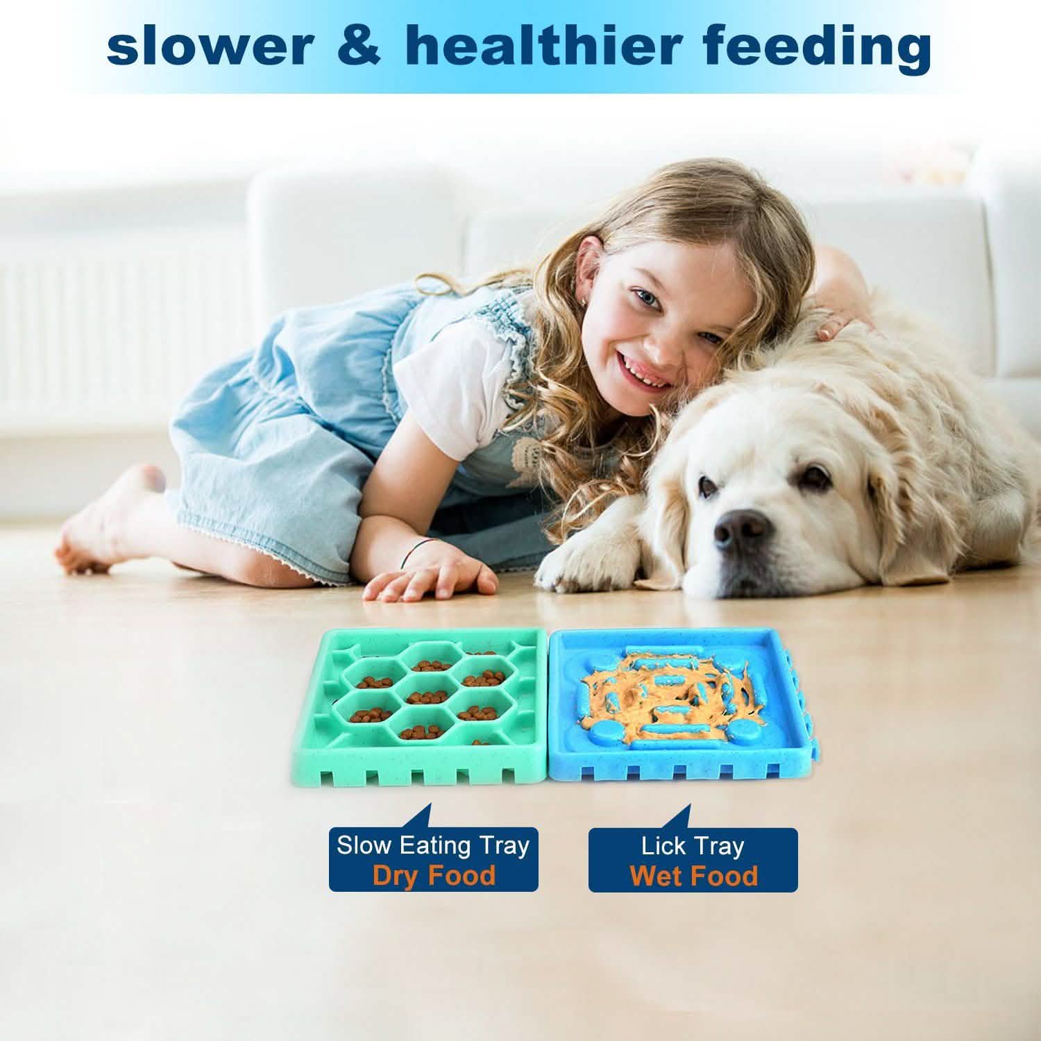4-Piece: Pet Slow Feeder and Licking Tray Set DailySale