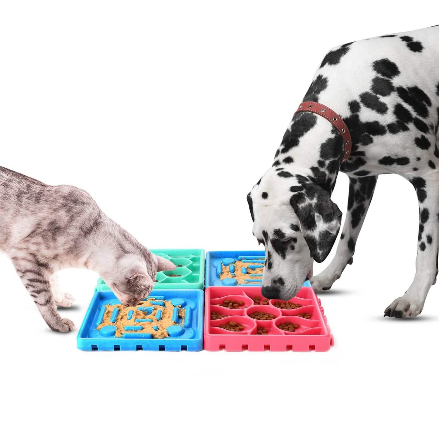 4-Piece: Pet Slow Feeder and Licking Tray Set DailySale