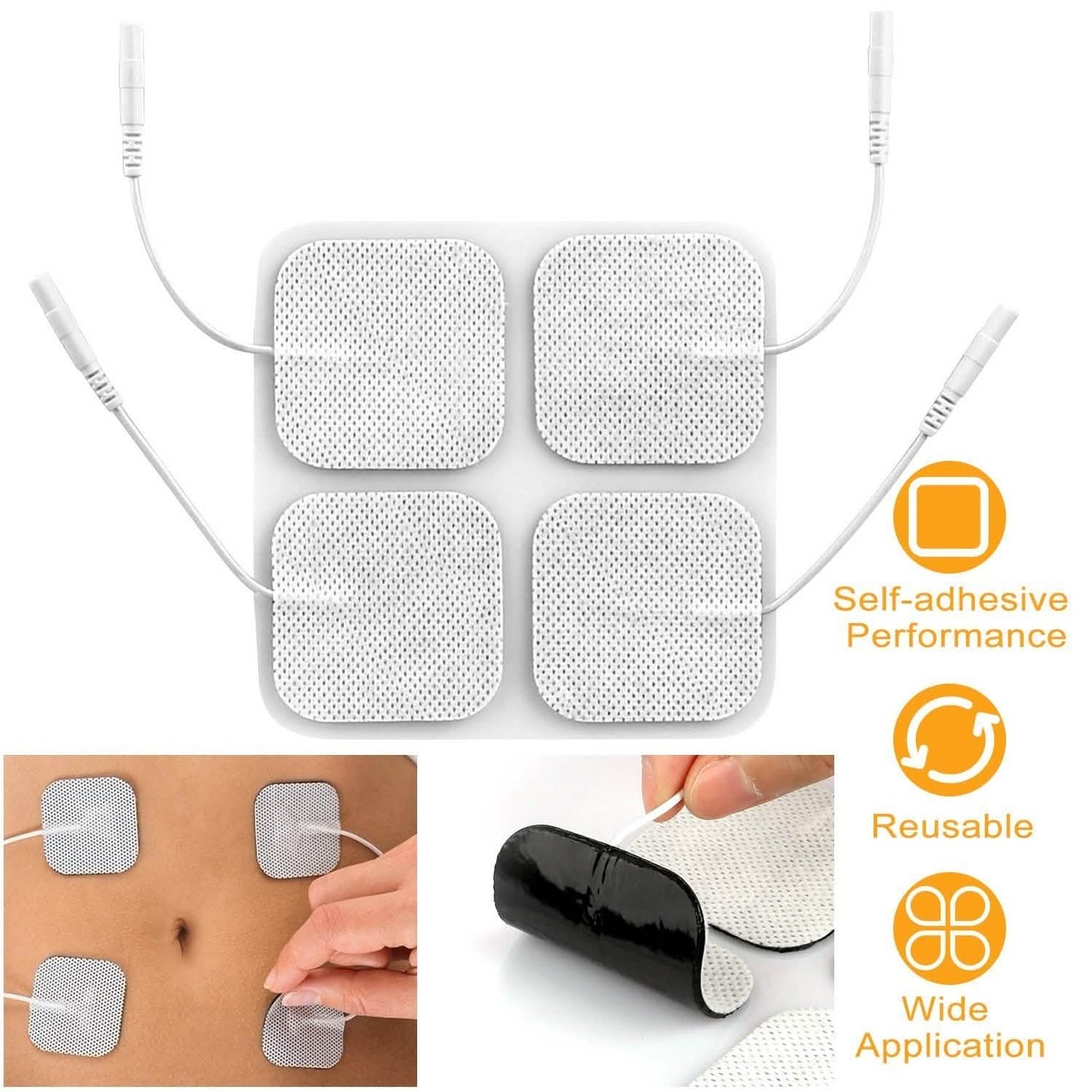 4-Piece: Reusable Self-Adhesive Replacement Electrode Pads DailySale