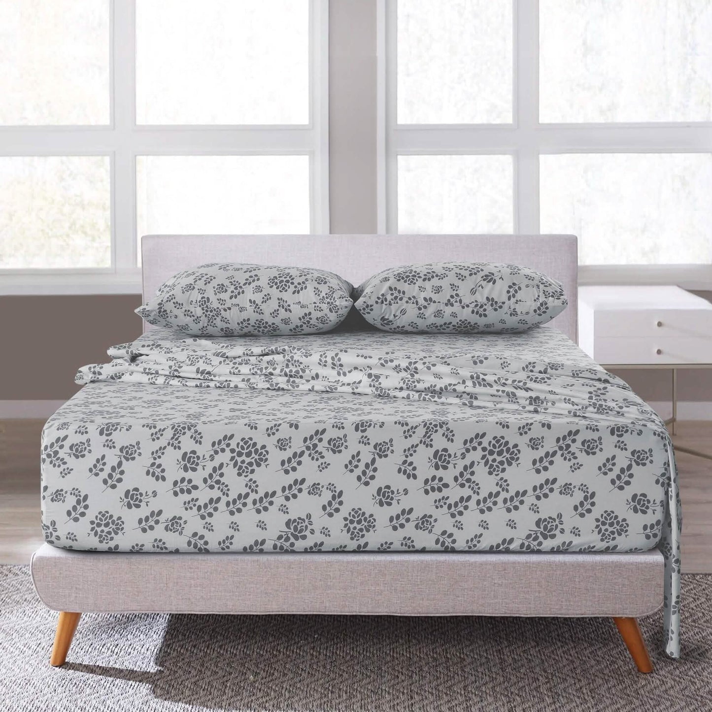 4-Piece Set: Floral Sheets Set Hypoallergenic Microfiber Ultra Soft Bed Sheets DailySale