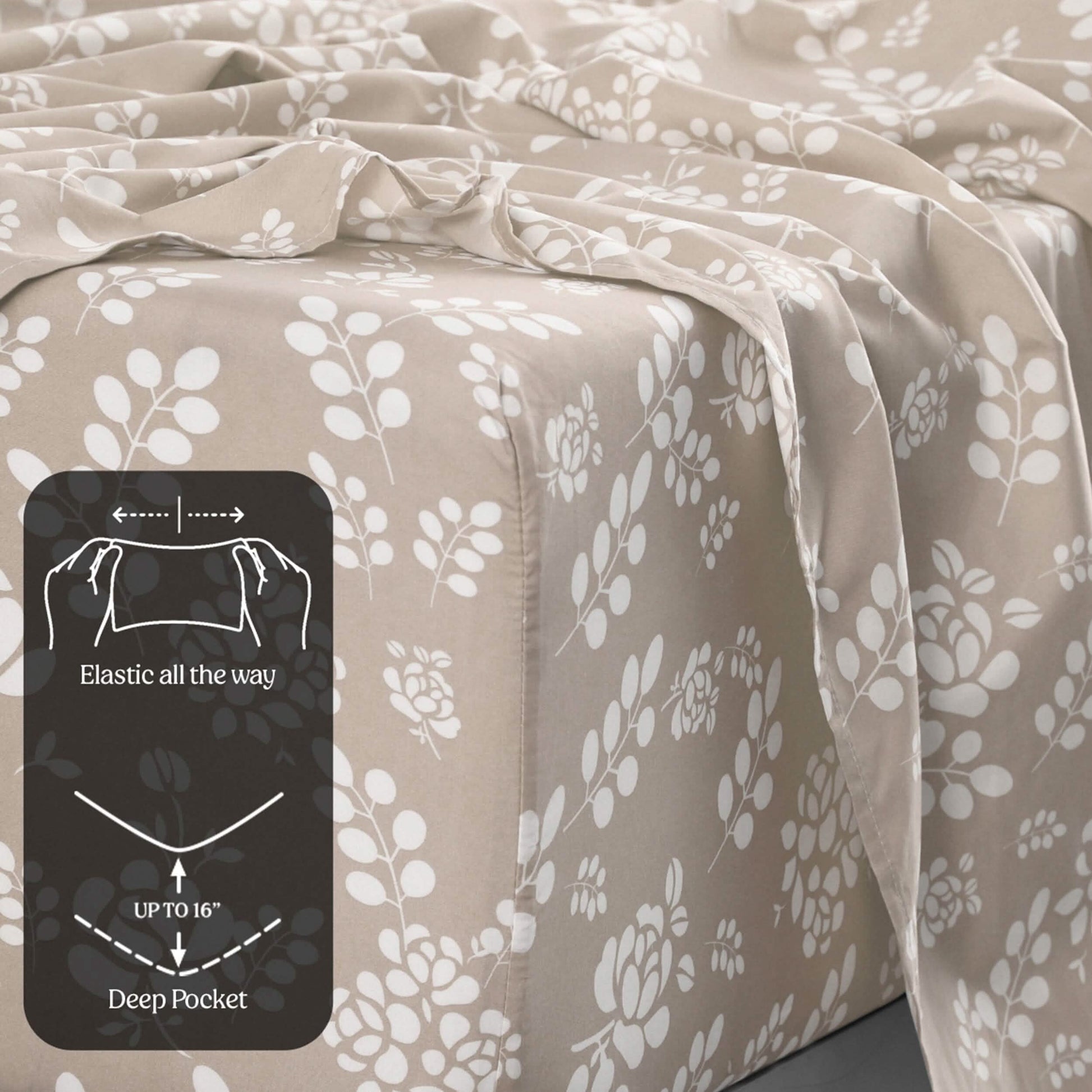 4-Piece Set: Floral Sheets Set Hypoallergenic Microfiber Ultra Soft Bed Sheets DailySale