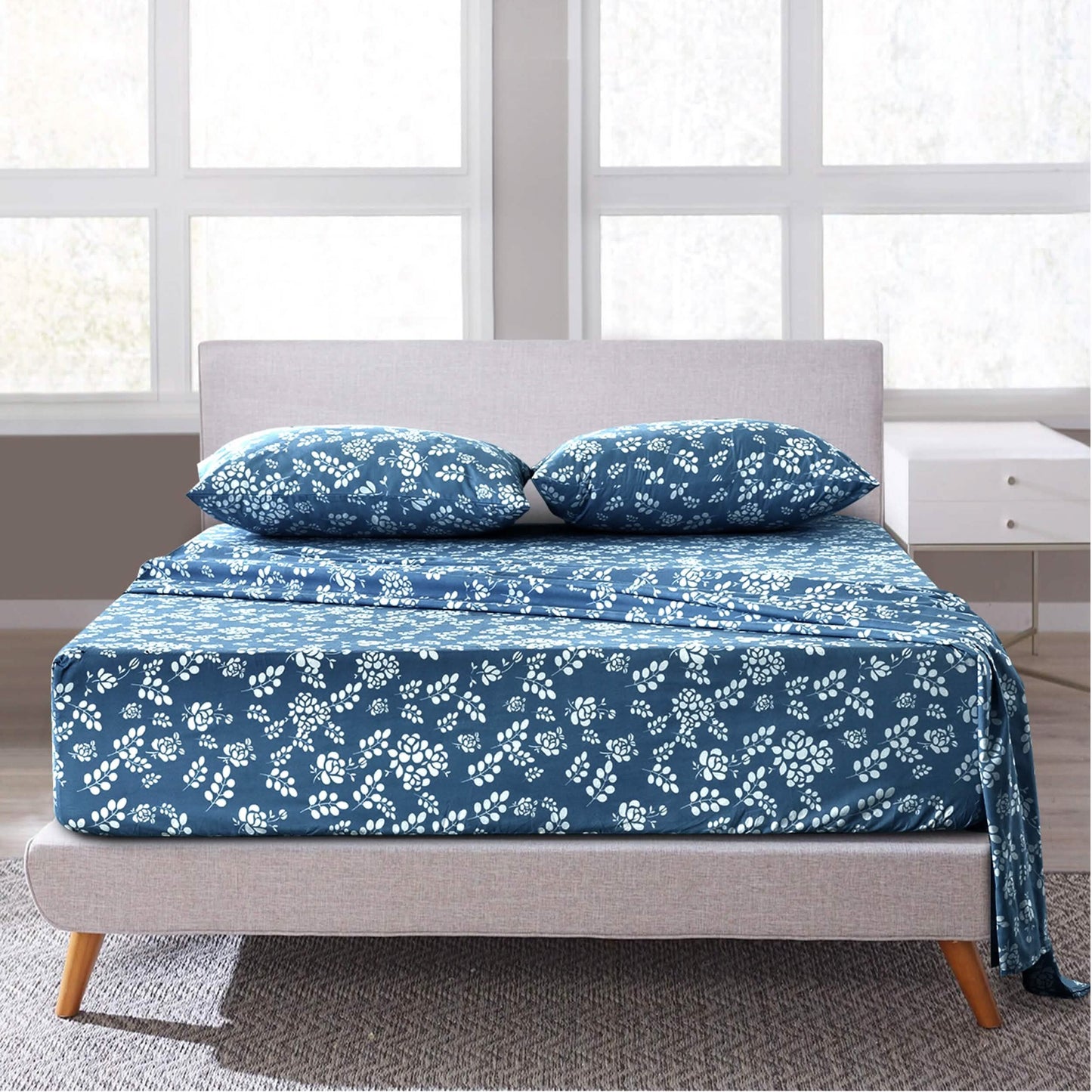 4-Piece Set: Floral Sheets Set Hypoallergenic Microfiber Ultra Soft Bed Sheets DailySale