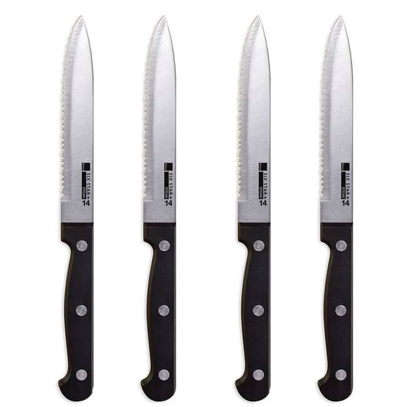 4-Piece Set: Steak Knife Set Stainless-Steel Serrated Blades DailySale