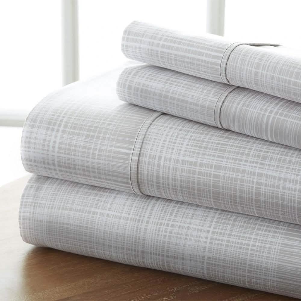 4-Piece Set: Thatch Patterned Hypoallergenic Deep Pocket Sheet Set DailySale