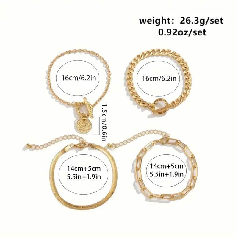 4-Piece Set: Women's Simple Fashion Bracelets DailySale