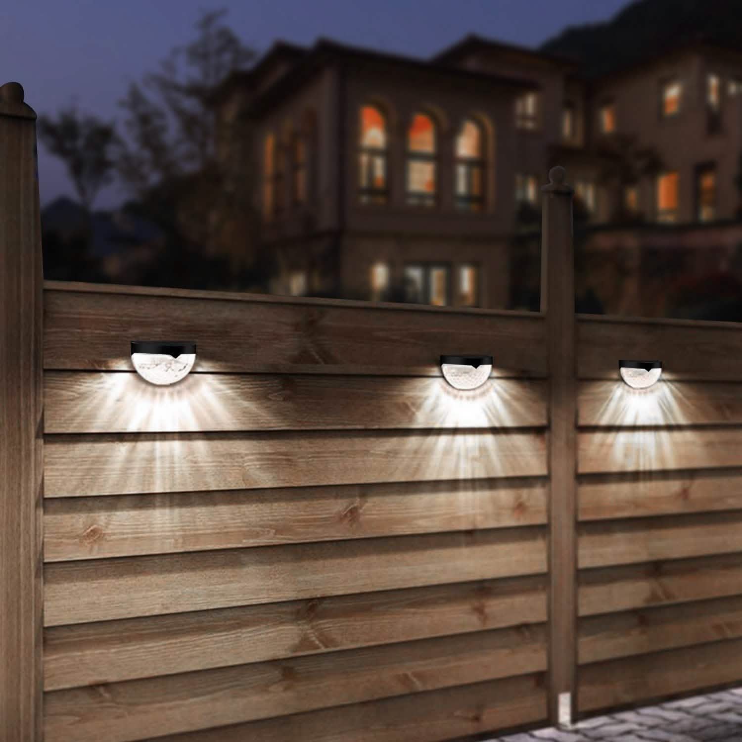 4-Piece: Solar Fence Outdoor Lights DailySale