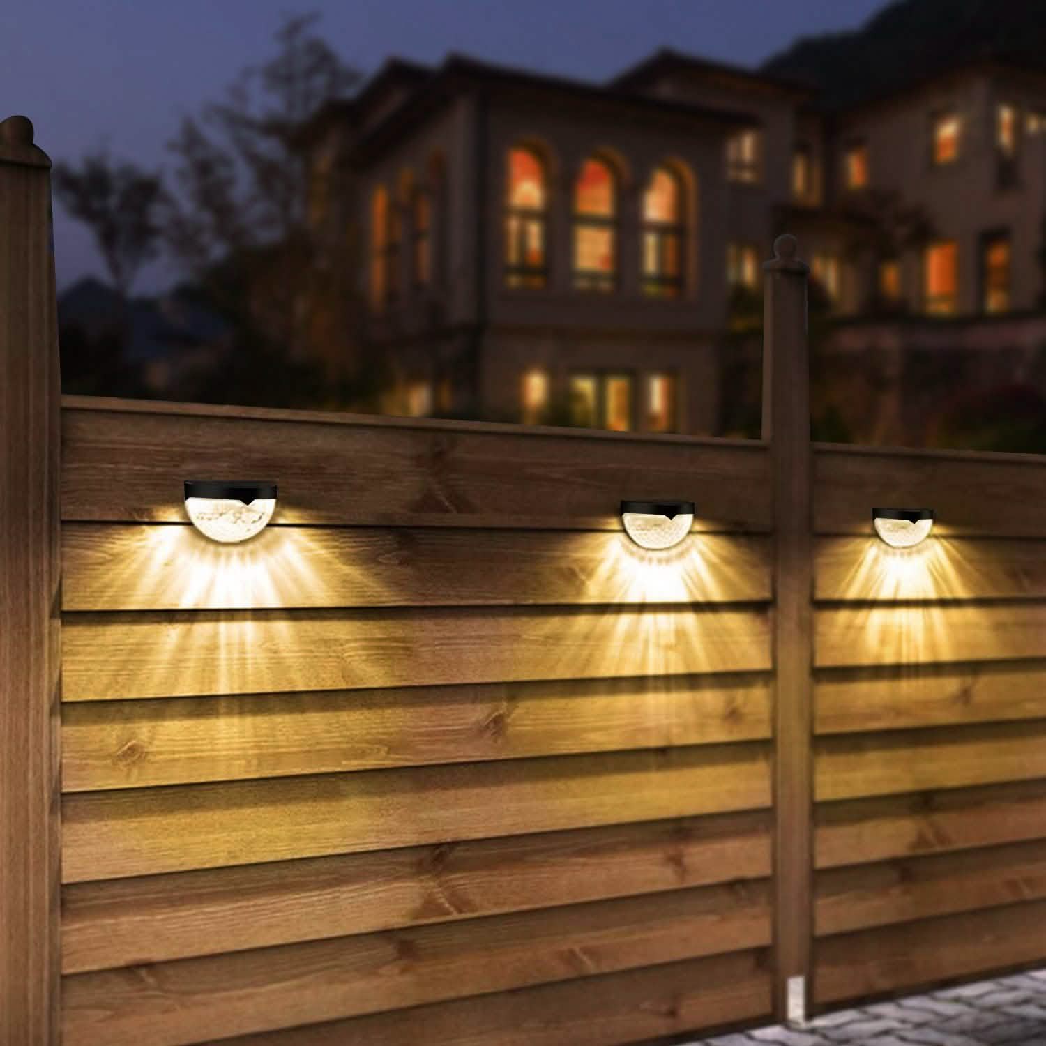 4-Piece: Solar Fence Outdoor Lights DailySale