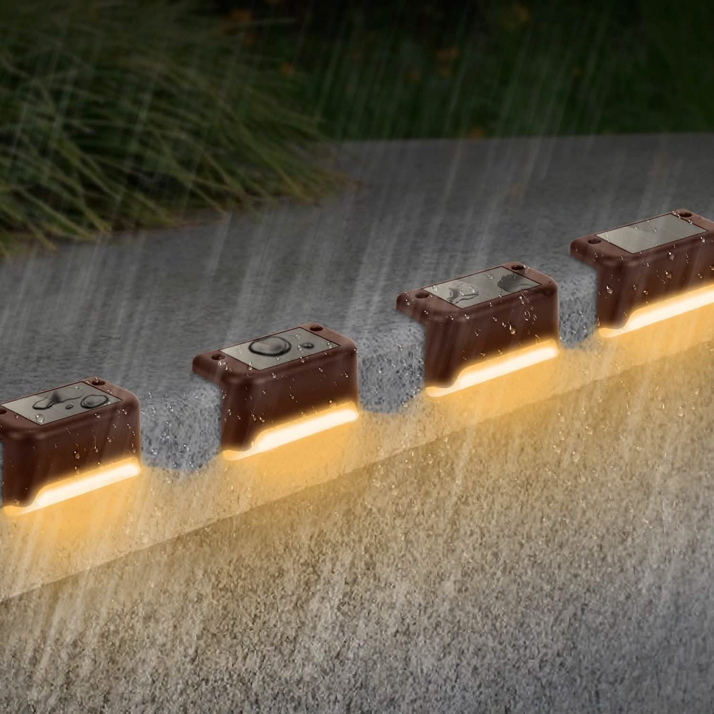 4-Piece: Solar Powered LED Step Lights DailySale