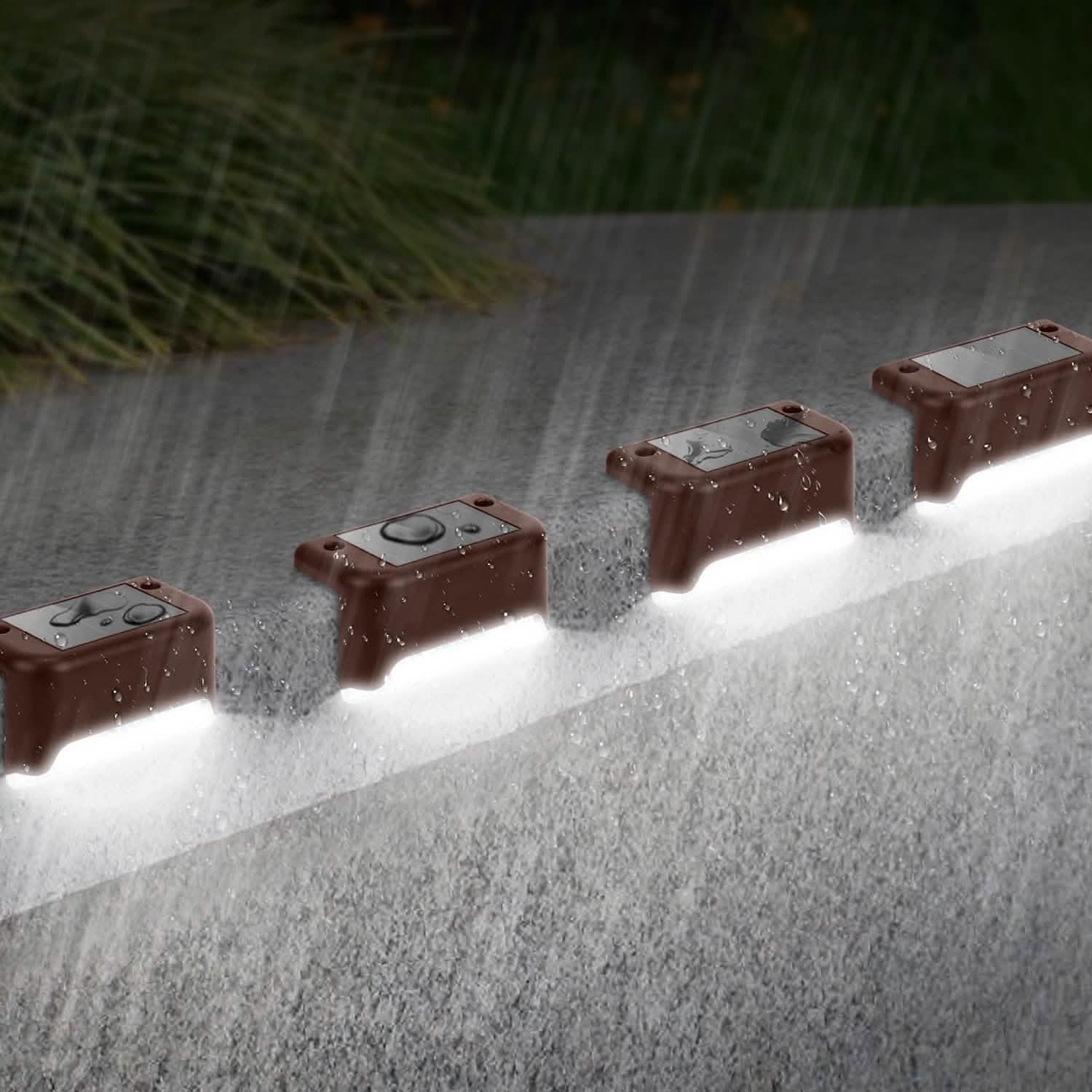 4-Piece: Solar Powered LED Step Lights DailySale