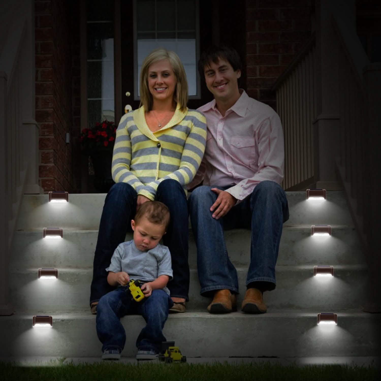 4-Piece: Solar Powered LED Step Lights DailySale
