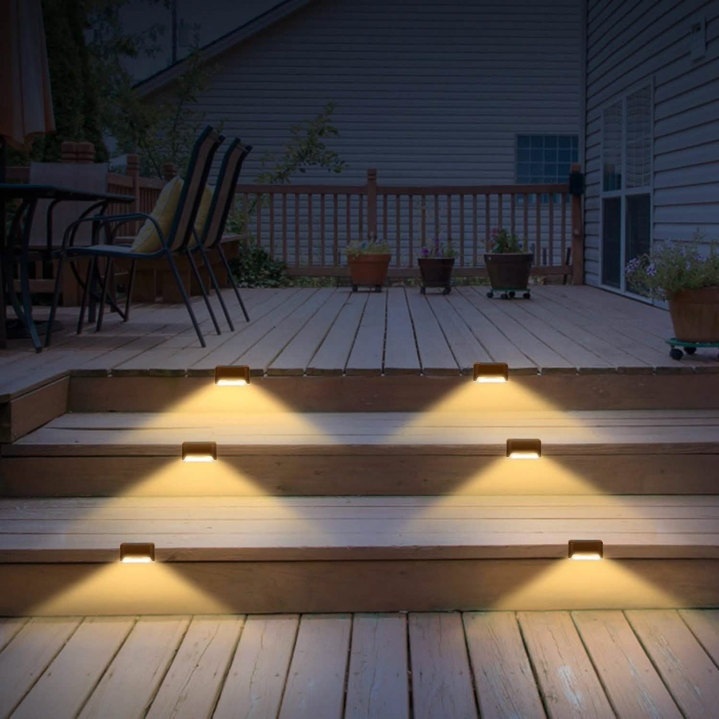 4-Piece: Solar Powered LED Step Lights DailySale