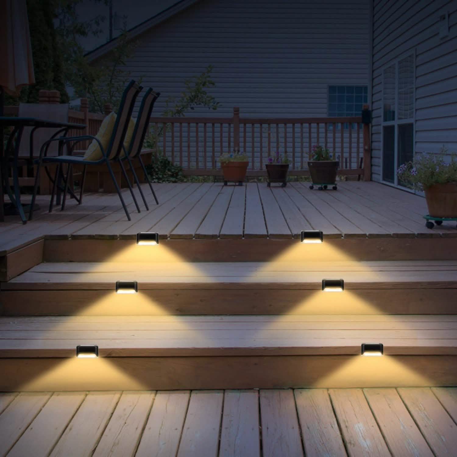 4-Piece: Solar Powered LED Step Lights DailySale
