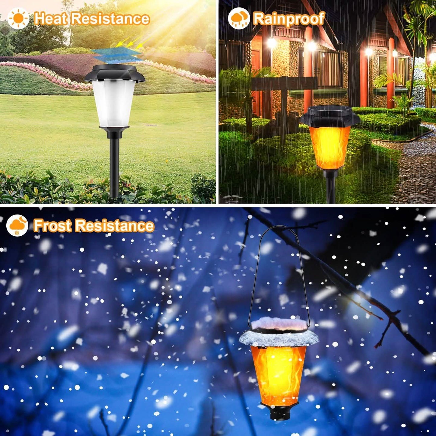 4-Piece: Solar Torch Outdoor Light with Flickering Flame DailySale