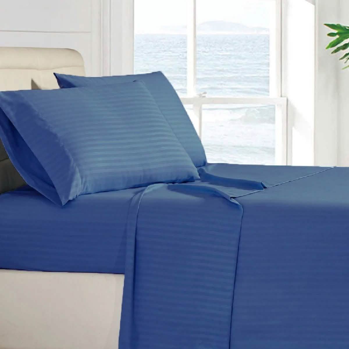 4-Piece: Stripe Smooth Textured Bedding Sheet Set DailySale