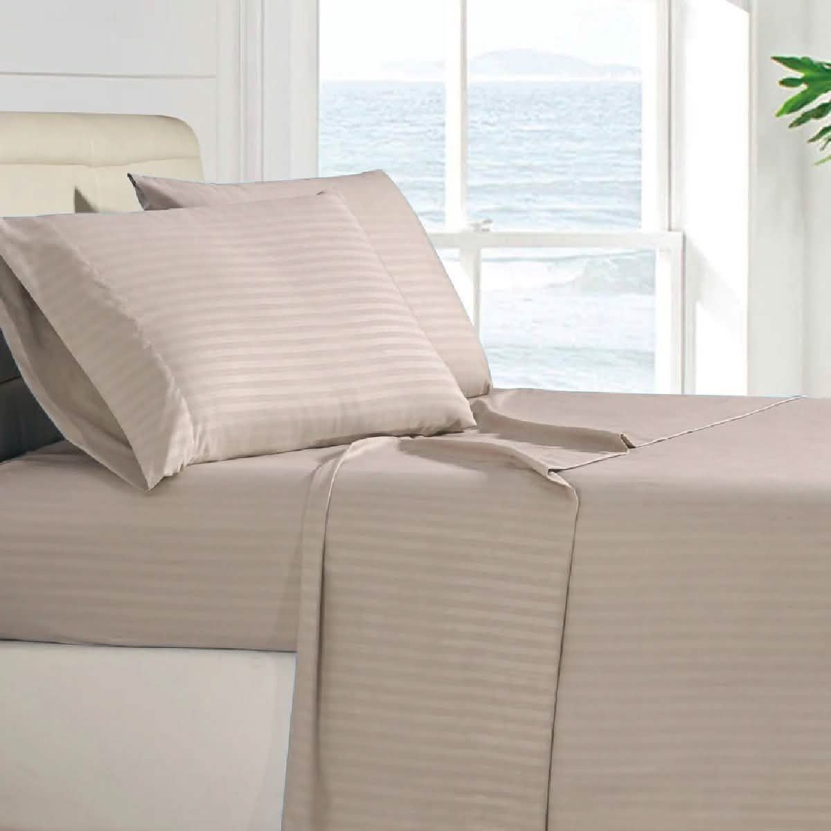 4-Piece: Stripe Smooth Textured Bedding Sheet Set DailySale