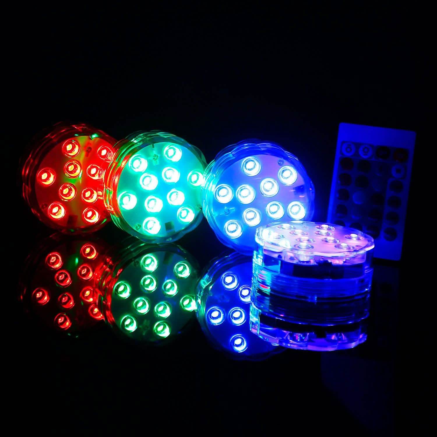 4-Piece: Submersible RGB LED Lights DailySale
