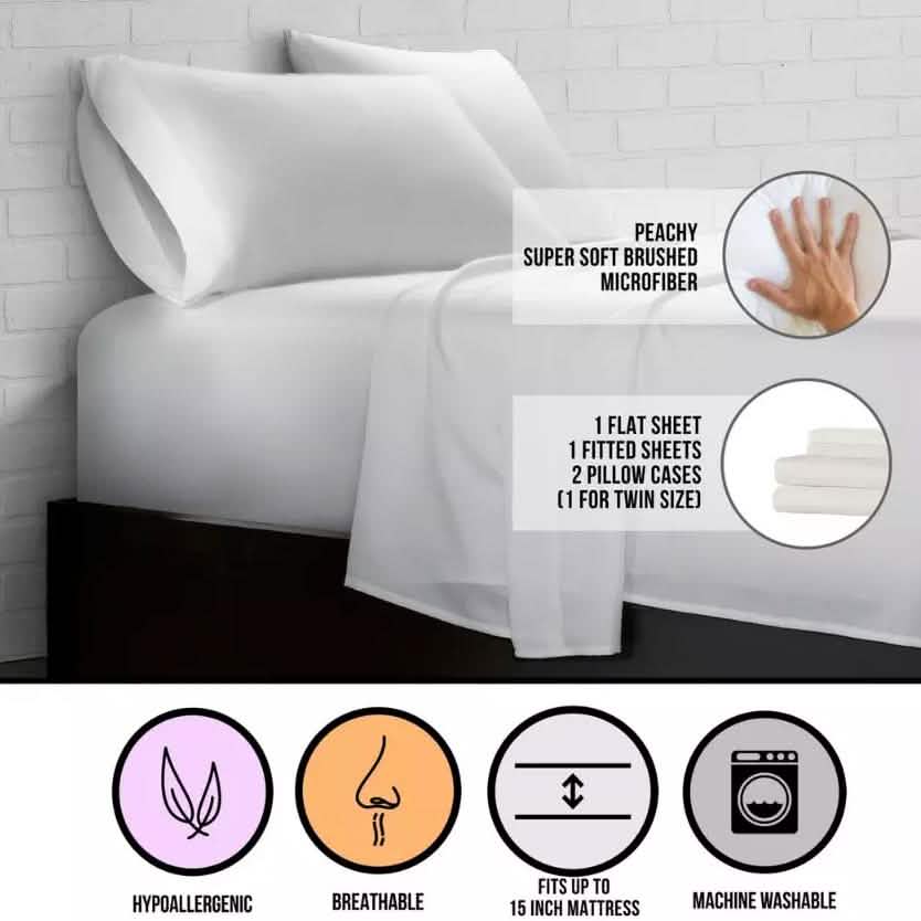 4-Piece: Super Soft Triple Brushed Microfiber Sheet Set DailySale