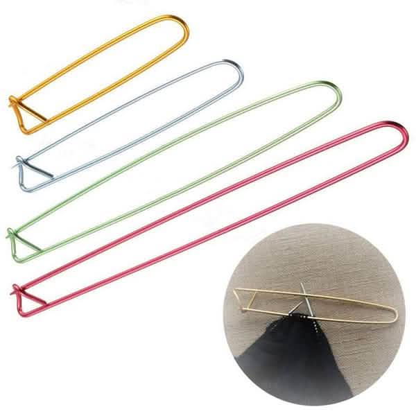 4-Pieces: Aluminum Stitch Holders Pins Knit Knitting Needles Crochet Hooks DailySale