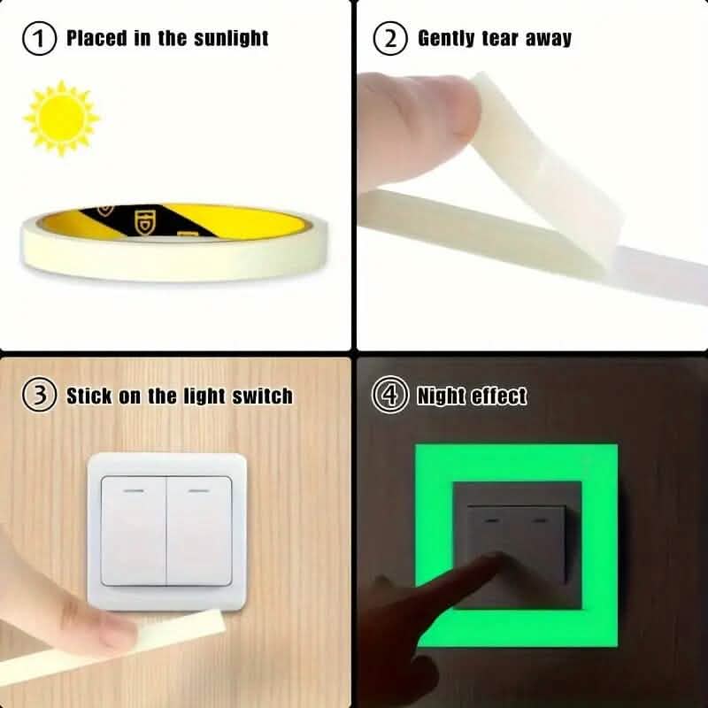 4-Pieces: Luminous Fluorescent Adhesive Tapes DailySale