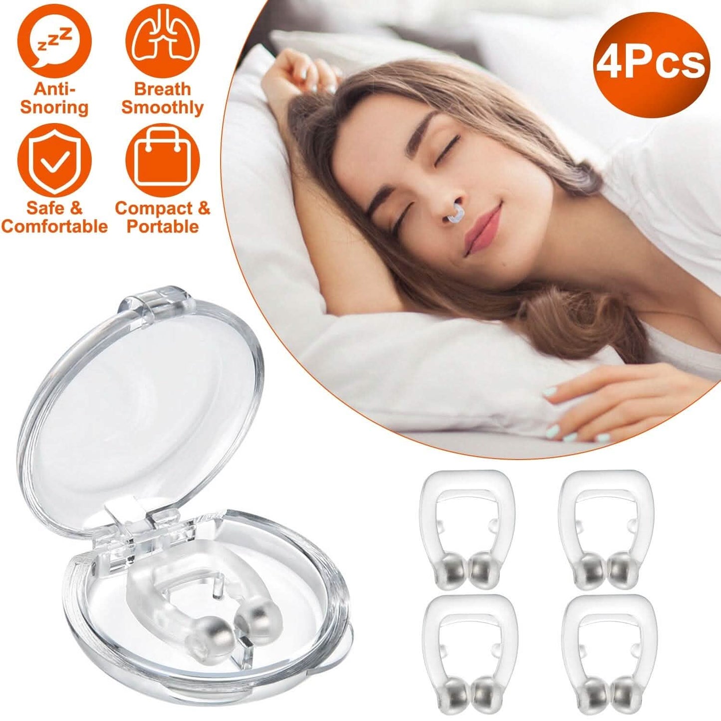4-Pieces: Magnetic Nose Clip Anti Snoring Device DailySale