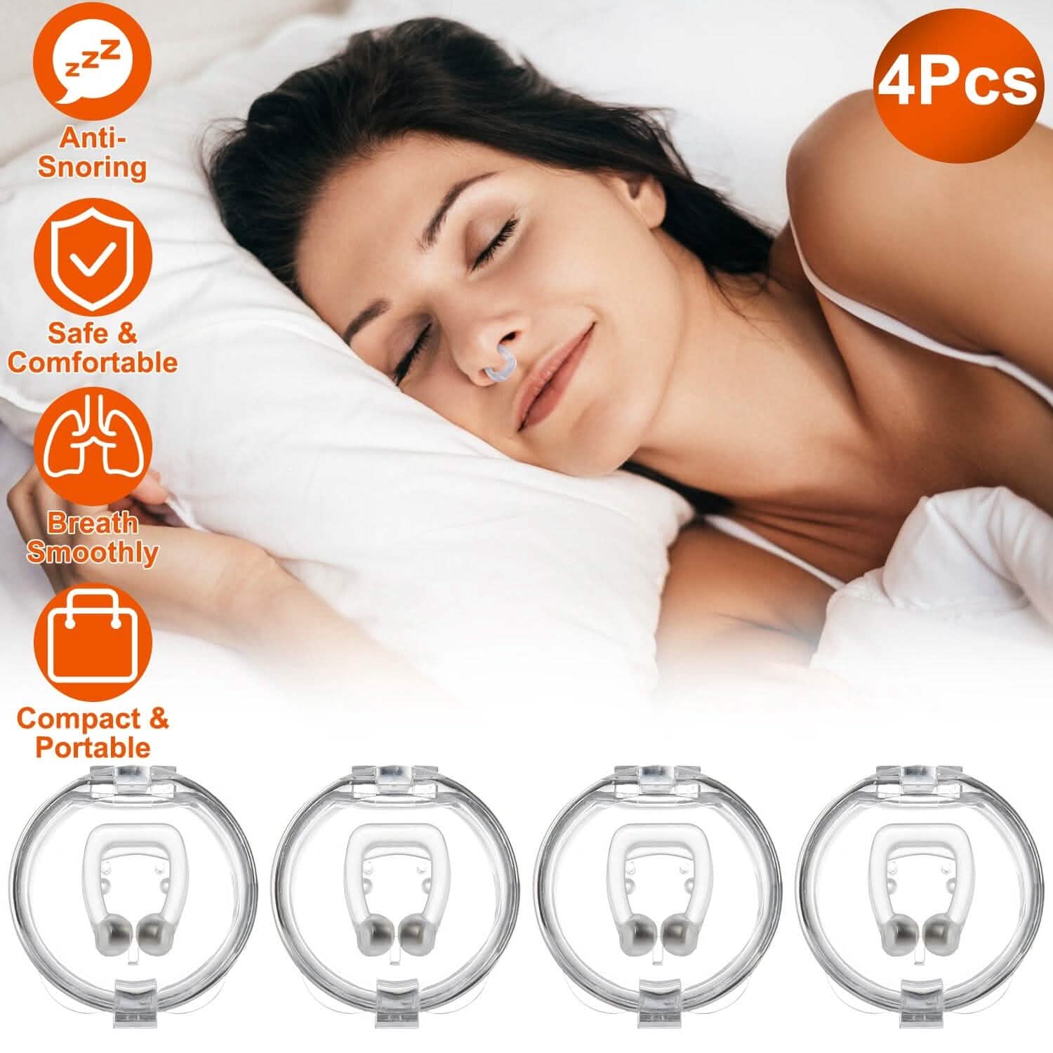 4-Pieces: Magnetic Nose Clip Anti Snoring Device DailySale